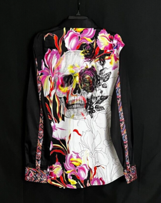 robert graham limited edition skull shirt